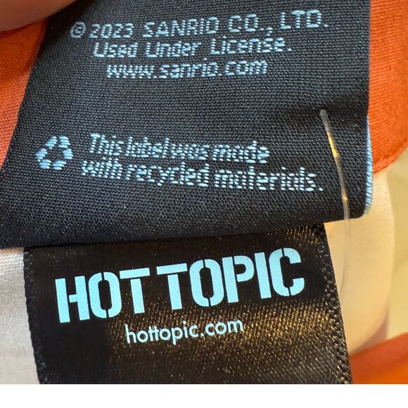 Hot Topic Cream Blouse with Orange Polka Dot Collar - Picture 11 of 12